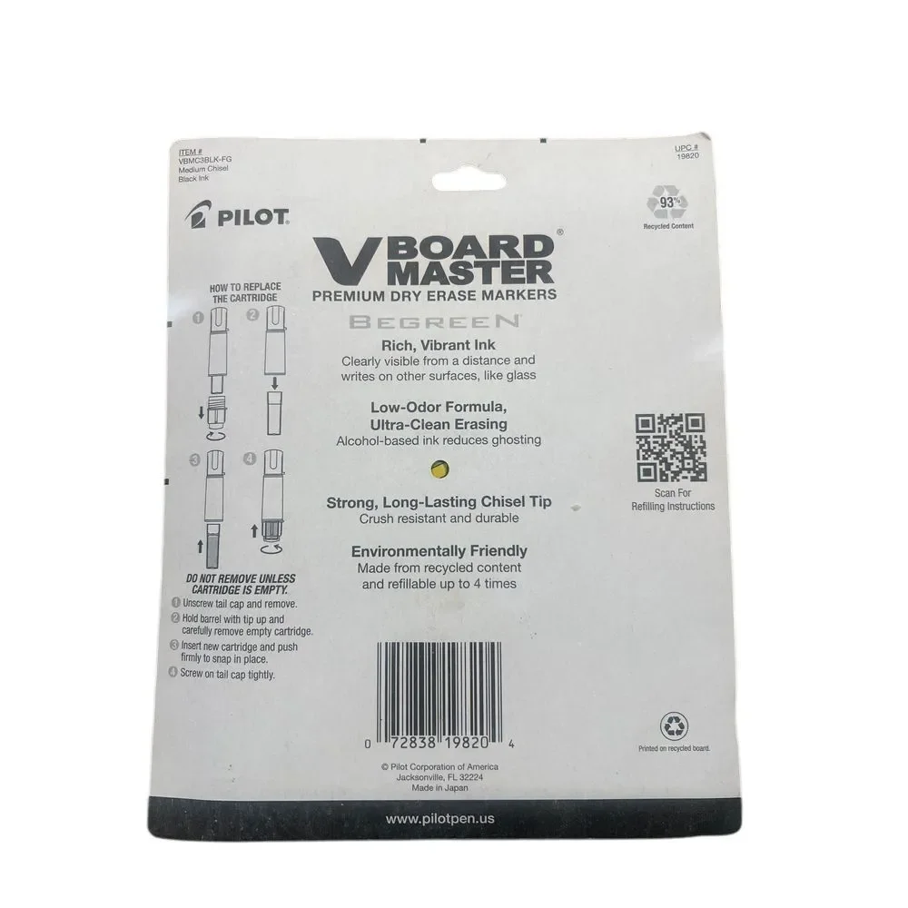 Pilot V Board Master Premium Dry Erase Markers Set‎ of 2 Black, Set of 2 Color - Picture 3 of 5